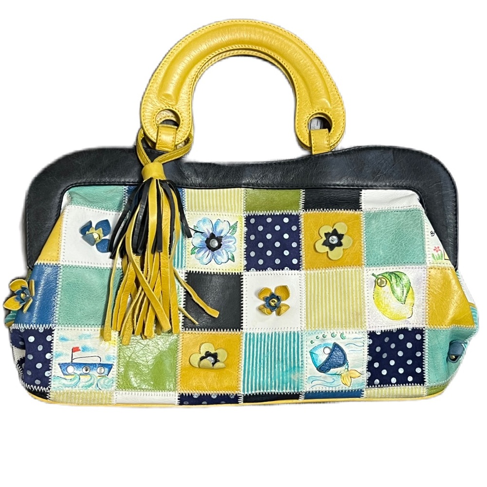 Braccialini Leather Patchwork Handbag - Made In I… - image 2